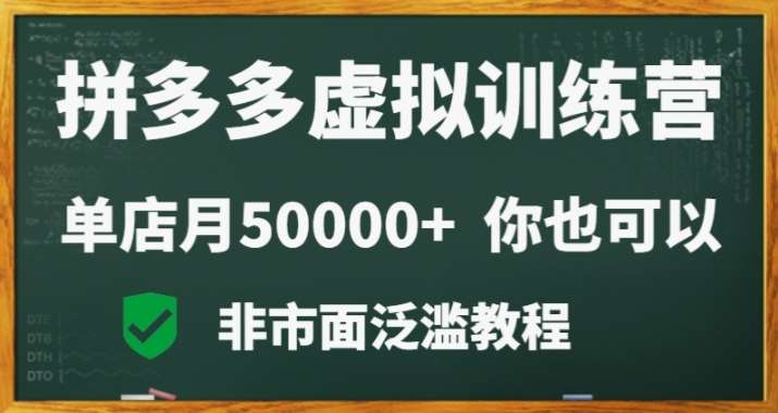 拼多多虚拟电商训练营月入30000+你也行,暴利稳定长久,副业首选-知创网