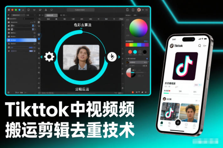 Tiktok中视频纯搬运剪辑去重技术,外来技术,自行测试-知创网