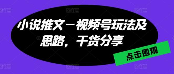 小说推文—视频号玩法及思路，干货分享-知创网