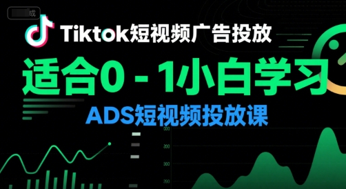 Tiktok短视频广告投放，适合0-1小白学习ADS短视频投放课-知创网