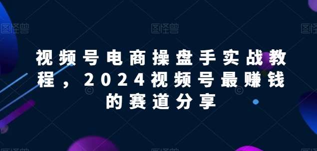 视频号电商实战教程，2024视频号最赚钱的赛道分享-知创网