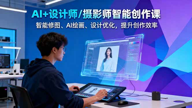 AI+设计师/摄影师智能创作课：智能修图、AI绘画、设计优化，提升创作效率-知创网