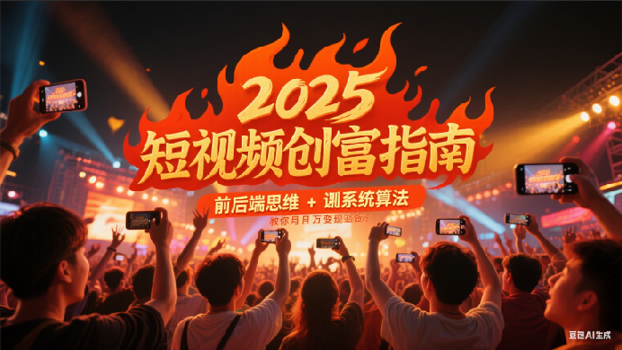 2025短视频创富指南，前后端思维 + 系统算法，教你月入过万变现路径-知创网