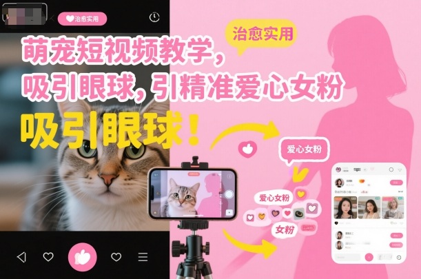 萌宠短视频教学，吸引眼球，引精准爱心女粉-知创网