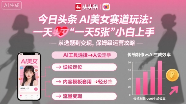 今日头条AI美女赛道玩法,一天轻松5张,小白轻松上手-知创网