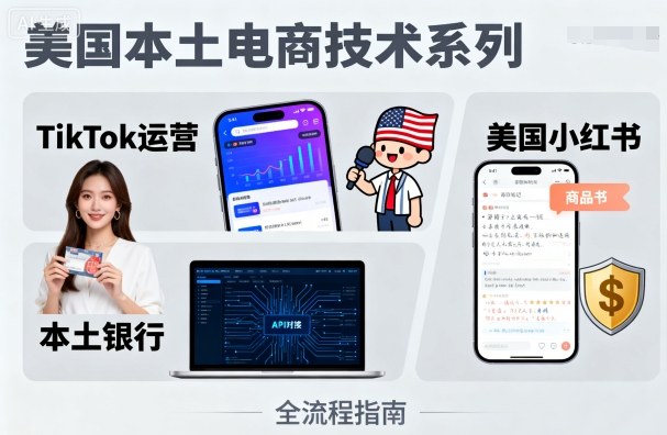 美国本土电商技术,Tiktok 运营篇+美国小红书篇+本土银行篇-知创网
