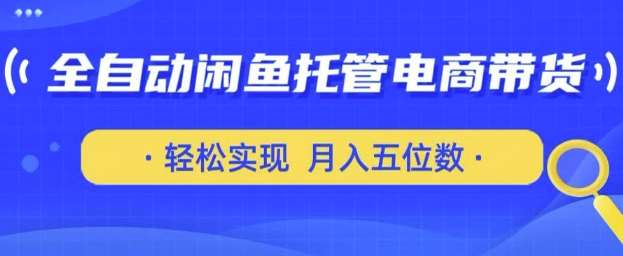 全自动闲鱼托管式电商带货，只需一部安卓手机和一个闲鱼号，轻松实现月入五位数【揭秘】-知创网