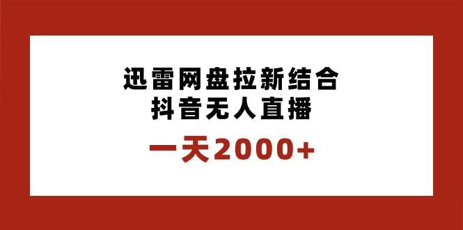 （8551期）一天2000+迅雷网盘拉新结合抖音无人直播，独创玩法保姆级教学-知创网