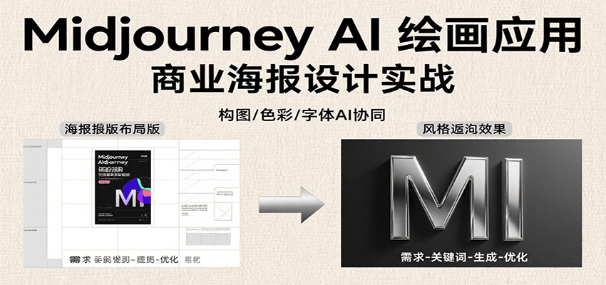 Midjourney AI绘画应用，关键词指令解析、漫画头像制作、海报设计、3D人物生成等-知创网