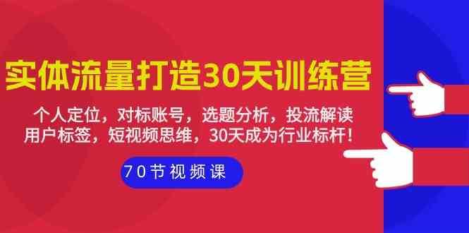 实体流量打造30天训练营：个人定位，对标账号，选题分析，投流解读（70节）-知创网
