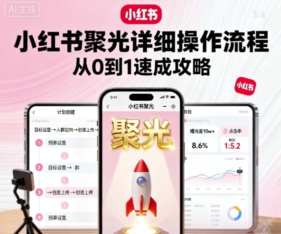 小红书聚光详细操作流程，小红书聚光从0到1速成攻略-知创网