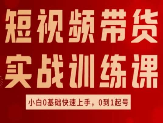 短视频带货实战训练课，好物分享实操，小白0基础快速上手，0到1起号-知创网