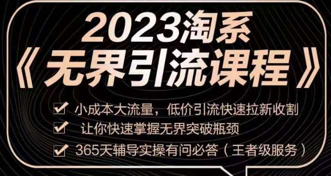 2023淘系无界引流实操课程,小成本大流量,低价引流快速拉新收割,让你快速掌握无界突破瓶颈-知创网