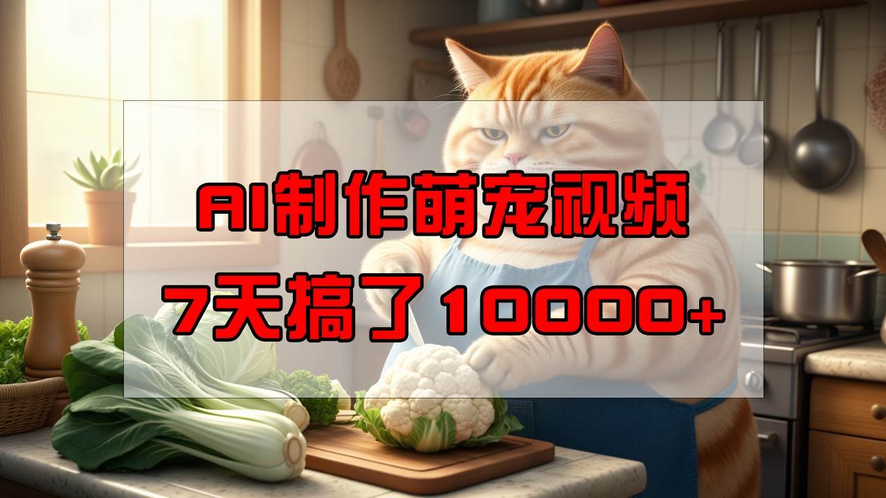靠AI制作萌宠视频，7天搞了1万+，操作简单门槛低，有手机就行-知创网