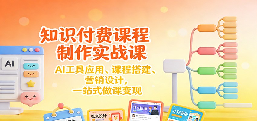 知识付费课程制作实战课：AI工具应用 、课程搭建、营销设计，一站式做课变现-知创网