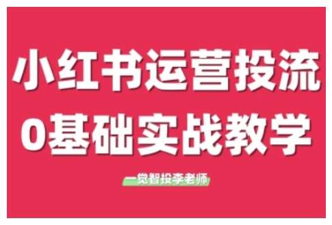 小红书运营投流，小红书广告投放从0到1的实战课，学完即可开始投放-知创网