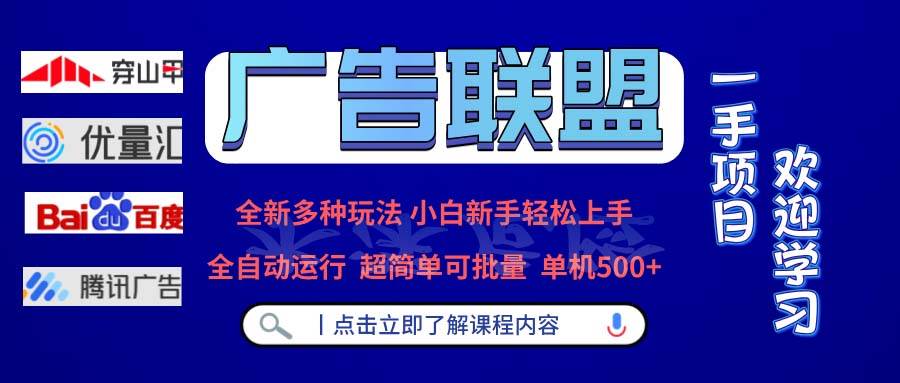 （13258期）广告联盟 全新多种玩法 单机500+  全自动运行  可批量运行-知创网