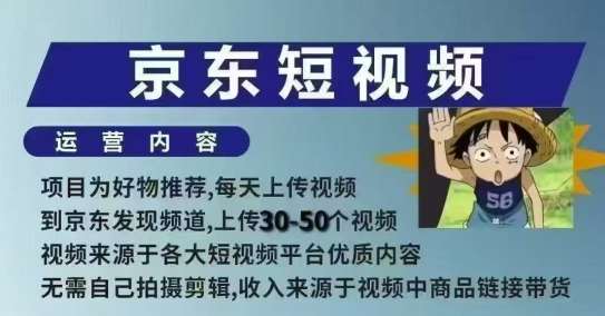 京东短视频带货课,无需自己拍摄剪辑,保姆式教学,两天快速上手-知创网