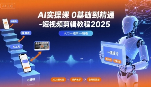 AI实操课0基础到精通-短视频剪辑教程2025-知创网