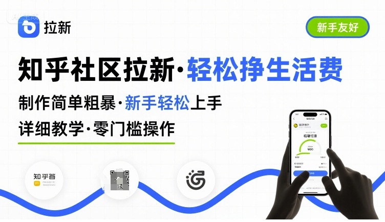 知乎社区拉新，制作简单粗暴，新手轻松上手，详细教学，轻松挣取生活费-知创网