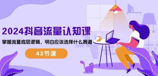 2024抖音流量认知课：掌握流量底层逻辑，明白应该选择什么赛道 (43节课)-知创网