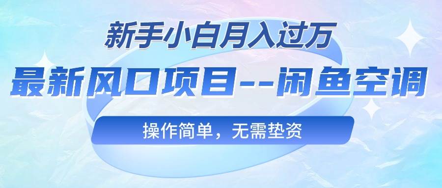 （10767期）最新风口项目—闲鱼空调，新手小白月入过万，操作简单，无需垫资-知创网