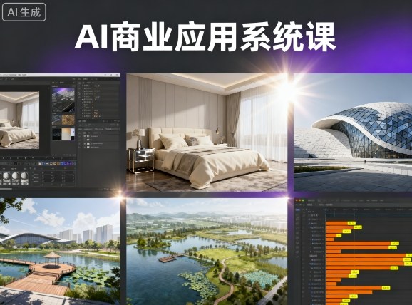 AI商业应用系统课，室内-软装-建筑-景观，智能设计+效果图+动画画实战-知创网