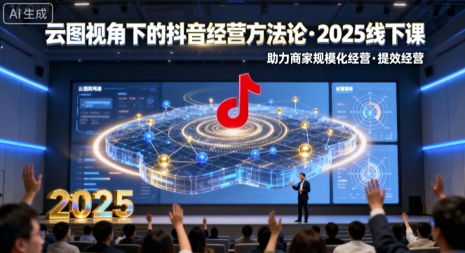 云图视角下的抖音经营方法论，2025线下课，助力商家规模化经营，提效经营（录音+字幕）-知创网