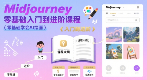 midjourney零基础入门到进阶课程，零基础学会AI绘画-知创网