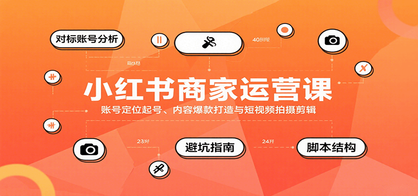 小红书商家运营课，账号定位起号、内容爆款打造与短视频拍摄剪辑-知创网