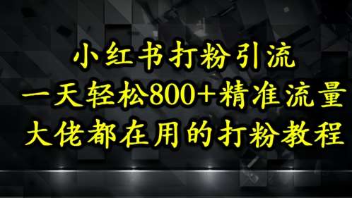 小红书打粉引流，一天轻松500+精准流量，大佬都在用的打粉教程-知创网
