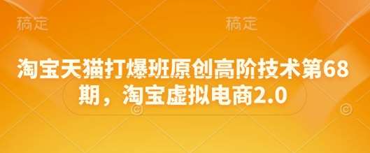 淘宝天猫打爆班原创高阶技术第68期，淘宝虚拟电商2.0-知创网