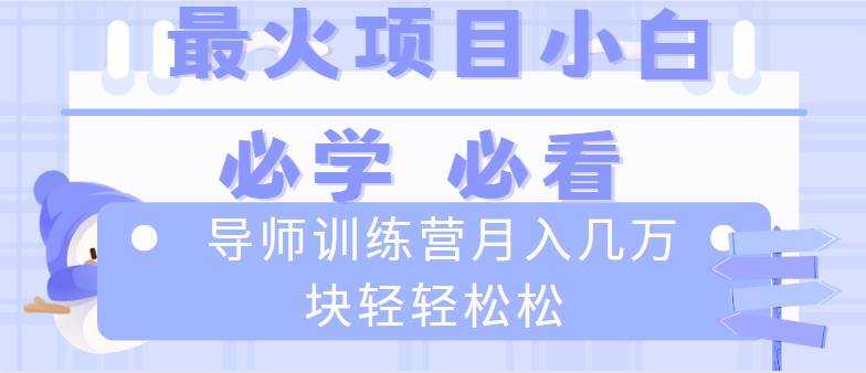 (8569期)导师训练营互联网最牛逼的项目没有之一,新手小白必学,月入2万+轻轻松松-知创网