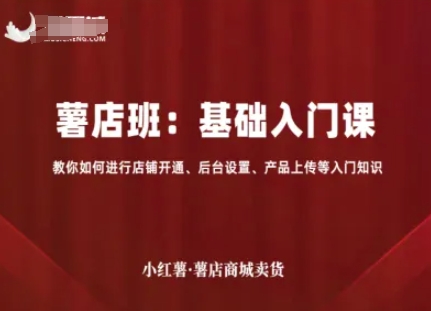 小红薯薯店商城卖货，基础入门课，教你如何进行店铺开通、后台设置、产品上传等入门知识-知创网