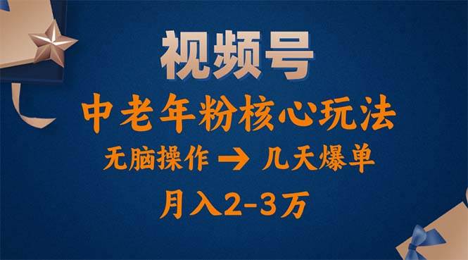 (11288期)视频号火爆玩法,高端中老年粉核心打法,无脑操作,一天十分钟,月入两万-知创网