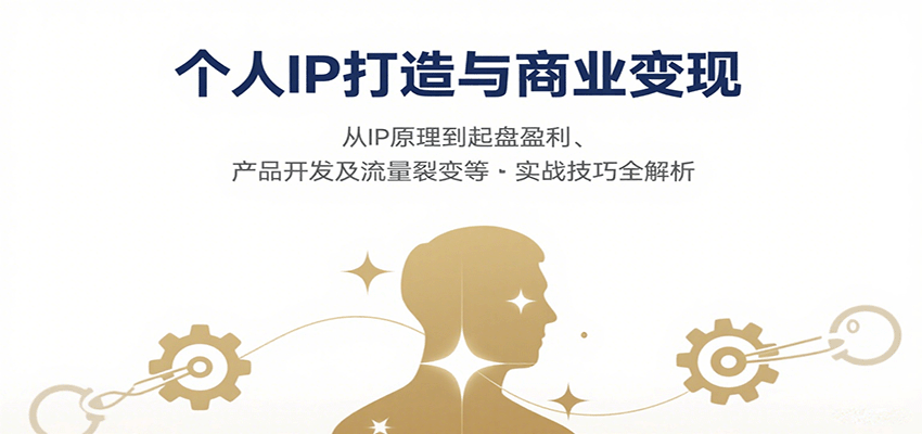 个人IP打造与商业变现，从IP原理到起盘盈利、产品开发及流量裂变等实战技巧全解析-知创网