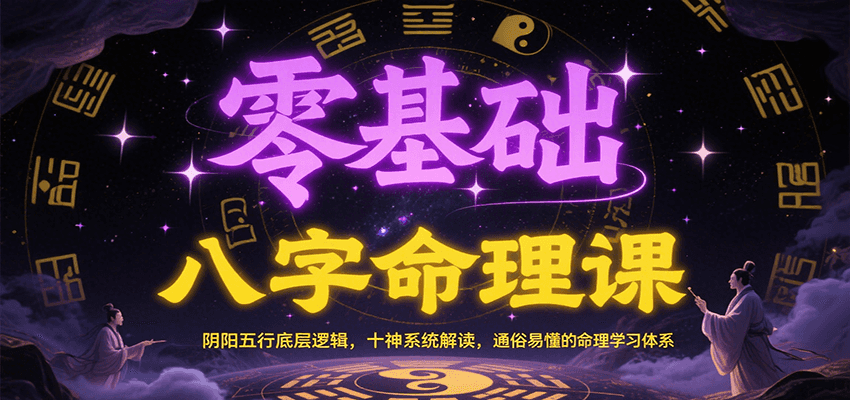 零基础八字命理课：阴阳五行底层逻辑，十神系统解读，通俗易懂的命理学习体系-知创网