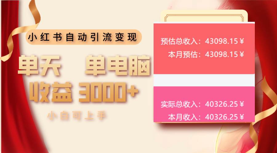 （13999期）小红书自动引流变现 单天单电脑收益3000+  小白可上手-知创网