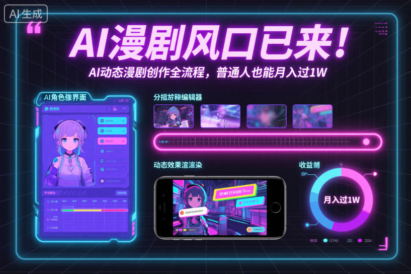 AI漫剧风口已来!AI动态漫剧创作全流程,普通人也能月入过1W-知创网