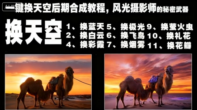 一键换天空后期合成教程，风光摄影师的秘密武器-知创网