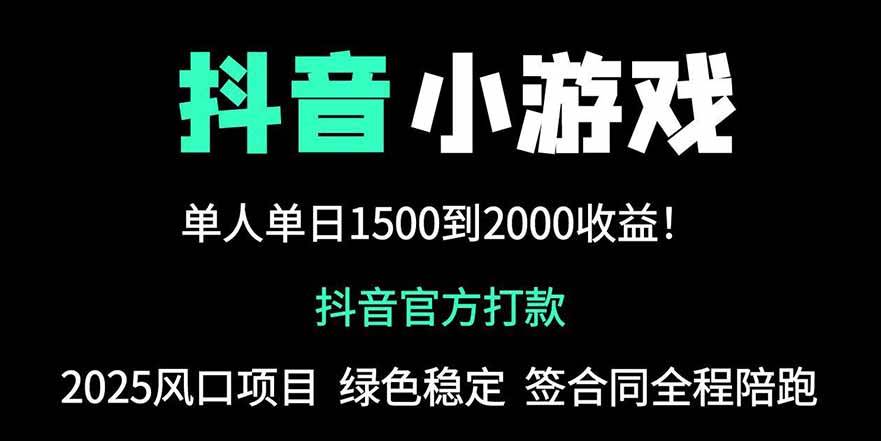 （14527期）抖音官方小游戏2025全网最新玩法，暴利赚钱项目，单机日入2000+，绝不…-知创网