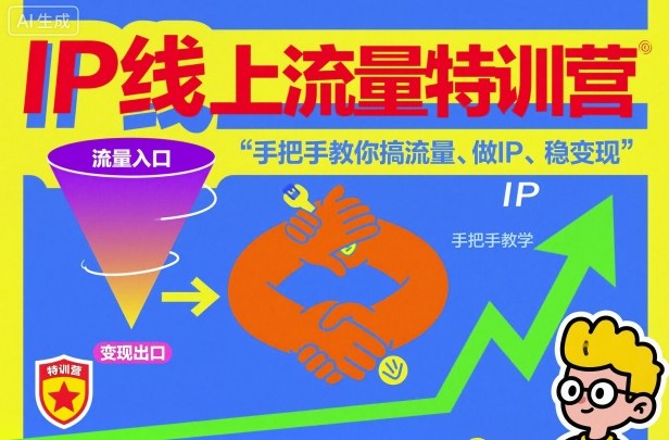 IP线上流量特训营，手把手教你搞流量、做IP、稳变现-知创网