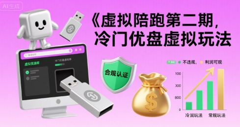虚拟陪跑第二期，冷门优盘虚拟玩法，不违规，利润可观-知创网