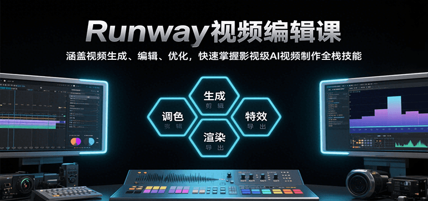 Runway视频编辑课，涵盖视频生成、编辑、优化，快速掌握影视级AI视频制作全栈技能-知创网