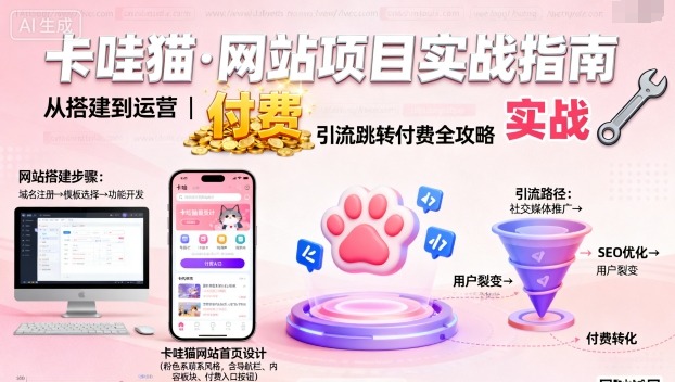 卡哇猫·网站项目，网站搭建与运营以及引流跳转付费-知创网