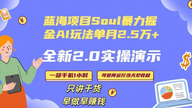 Soul怎么做到单月变现25000+全新2.0AI掘金玩法全程实操演示小白好上手【揭秘】-知创网
