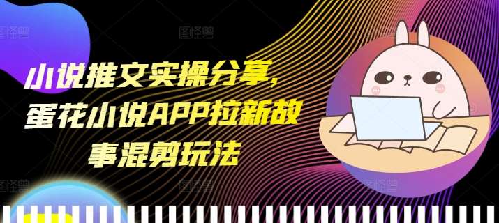 小说推文实操分享，蛋花小说APP拉新故事混剪玩法-知创网