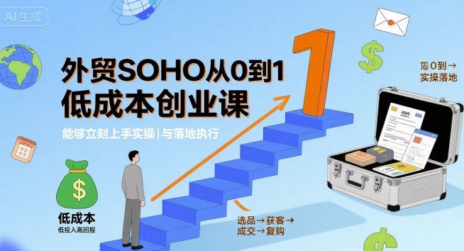 外贸SOHO从0到1低成本创业课，能够立刻上手实操与落地执行-知创网