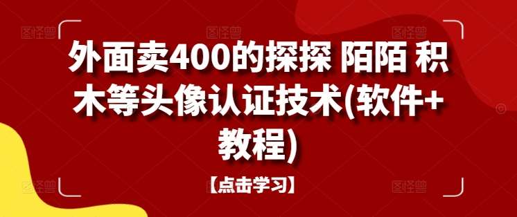 外面卖400的探探 陌陌 积木等头像认证技术(软件+教程)-知创网