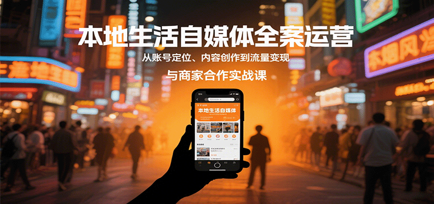 本地生活自媒体全案运营，从账号定位、内容创作到流量变现与商家合作实战课-知创网